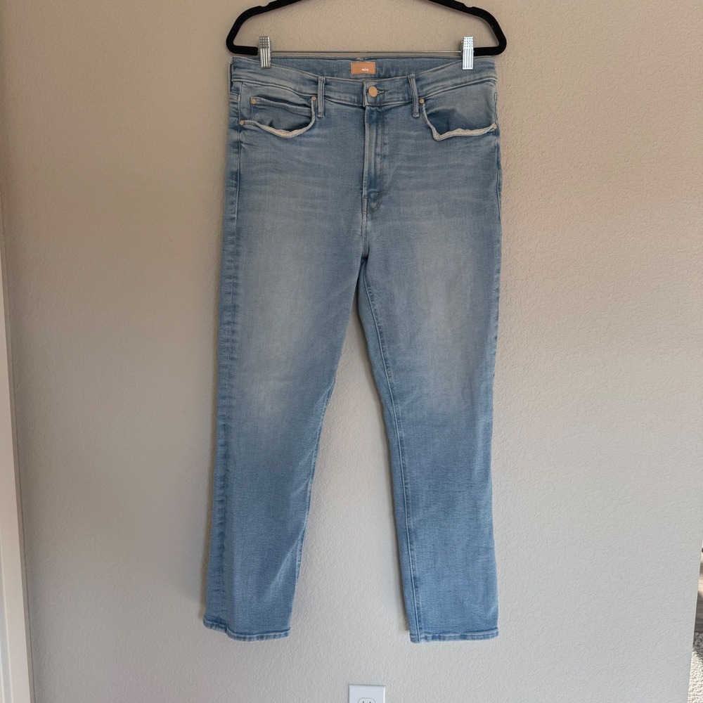 Mother The Mid Rise Dazzler Ankle Jeans Limited Edition Blue Size 34 Denim